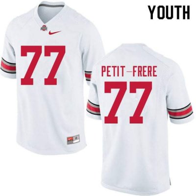 NCAA Ohio State Buckeyes Youth #77 Nicholas Petit-Frere White Nike Football College Jersey LXV0545KL